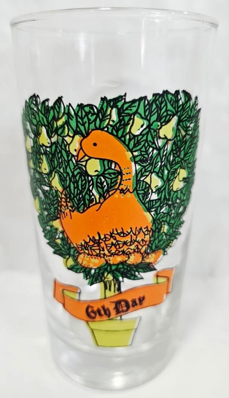 6th Day Vtg Indiana Glass 12 Days of Christmas Glass Tumbler Replacement Glass